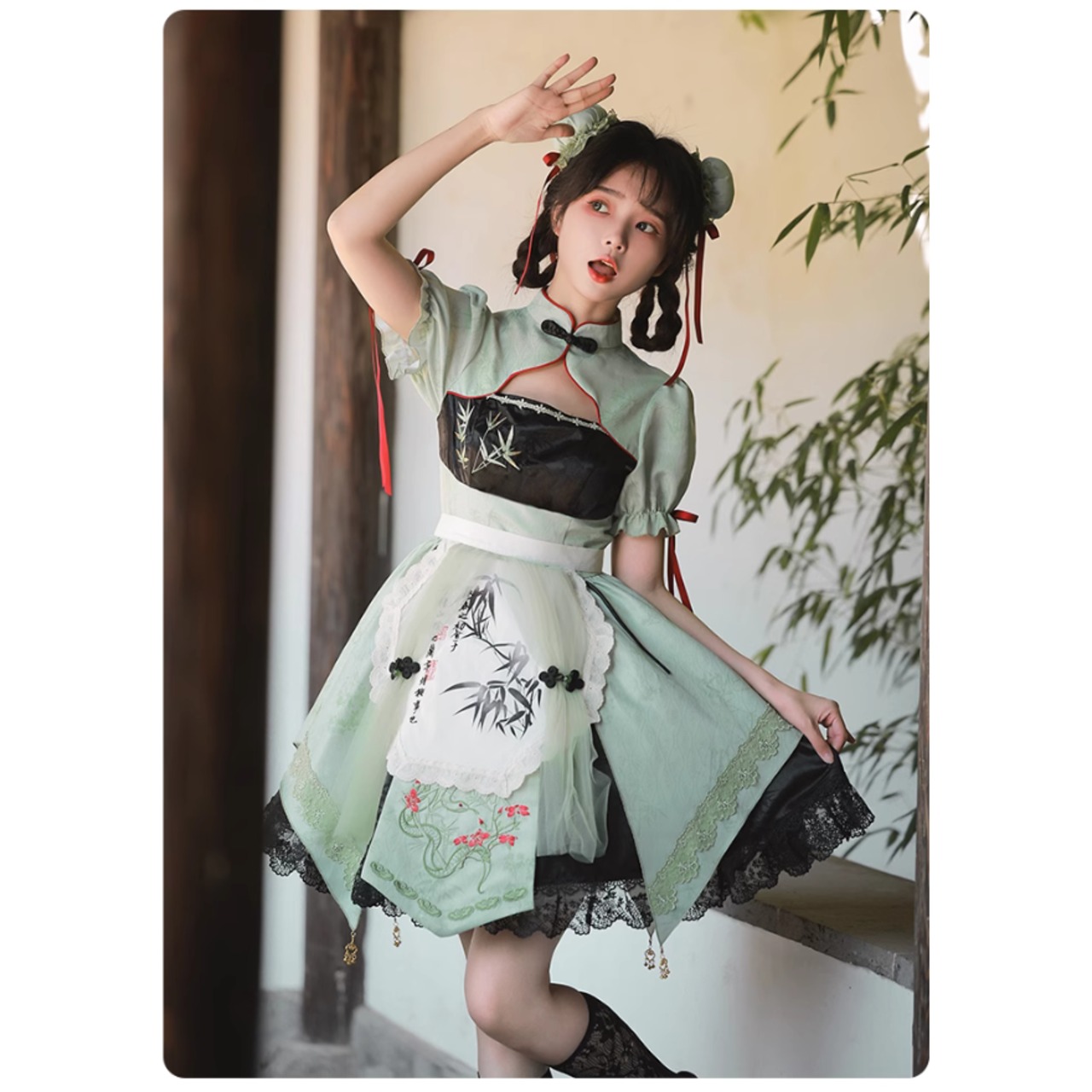 天使と悪魔 サブカル系 華ロリ チャイナ風 ジャンパースカート