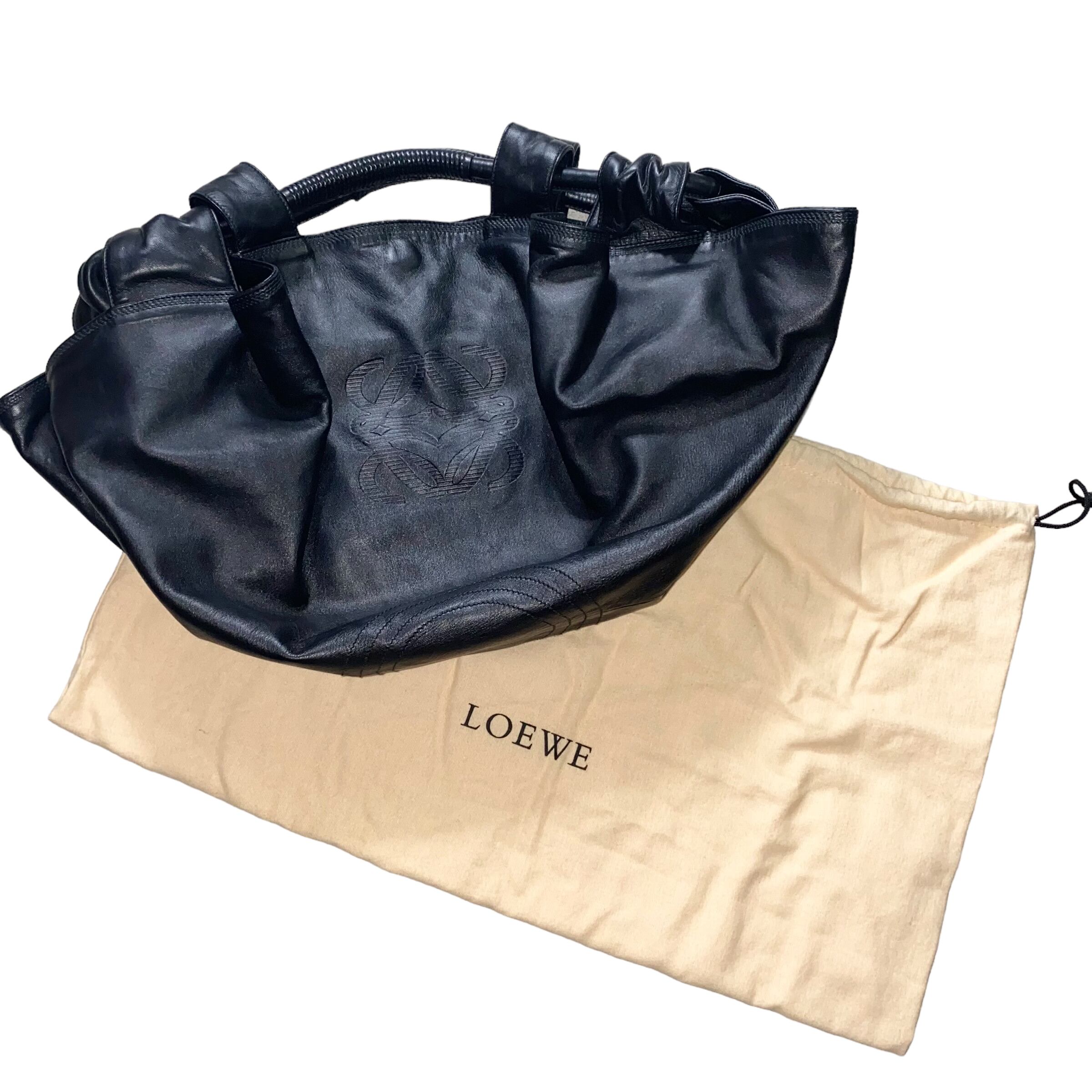 LOEWE black leather hand bag “Nappa Aire” | NOIR ONLINE