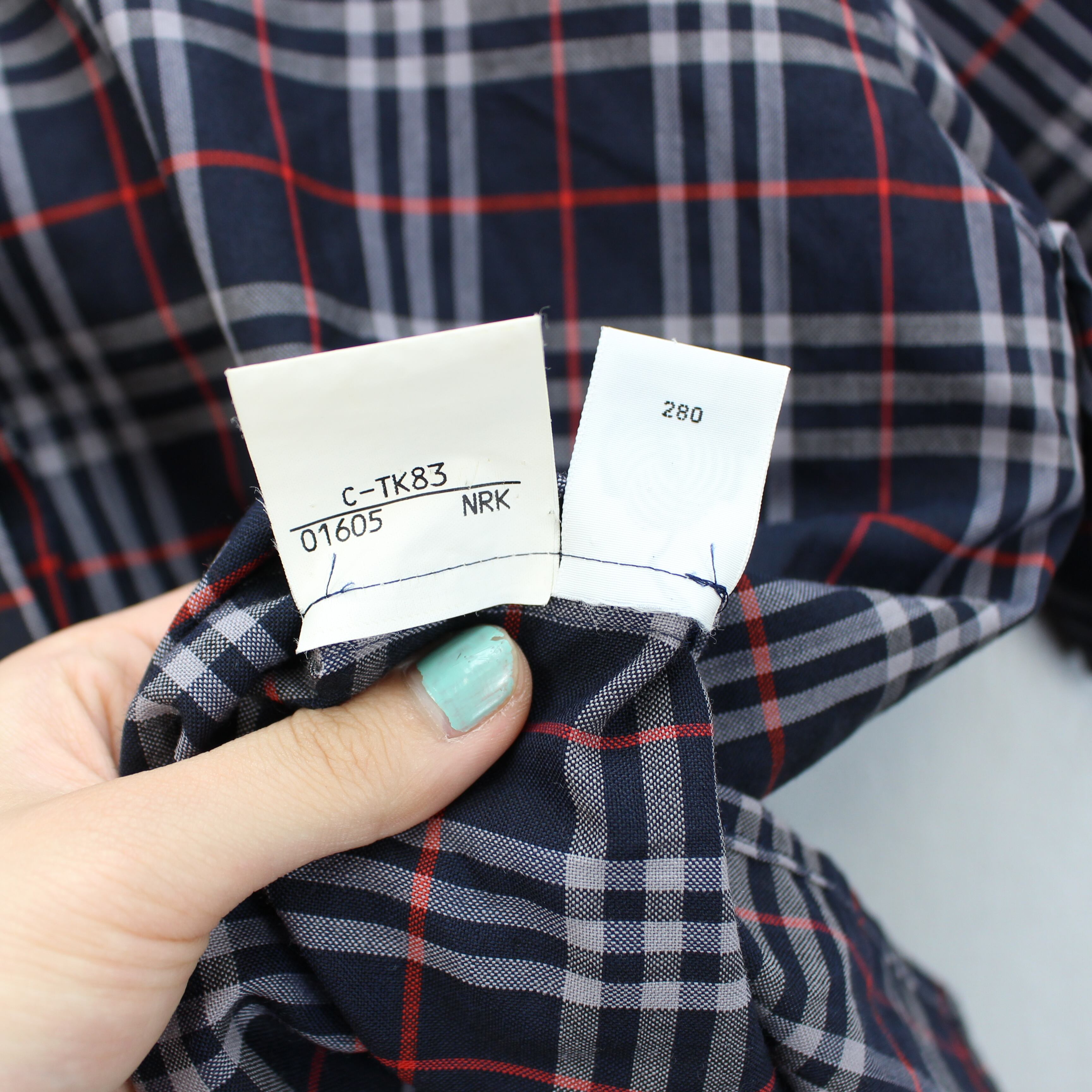 Burberrys CHECK PATTERNED GOLD BUTTON SHIRT SET UP/バーバリー