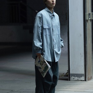 Oversized collar denim shirt 0194