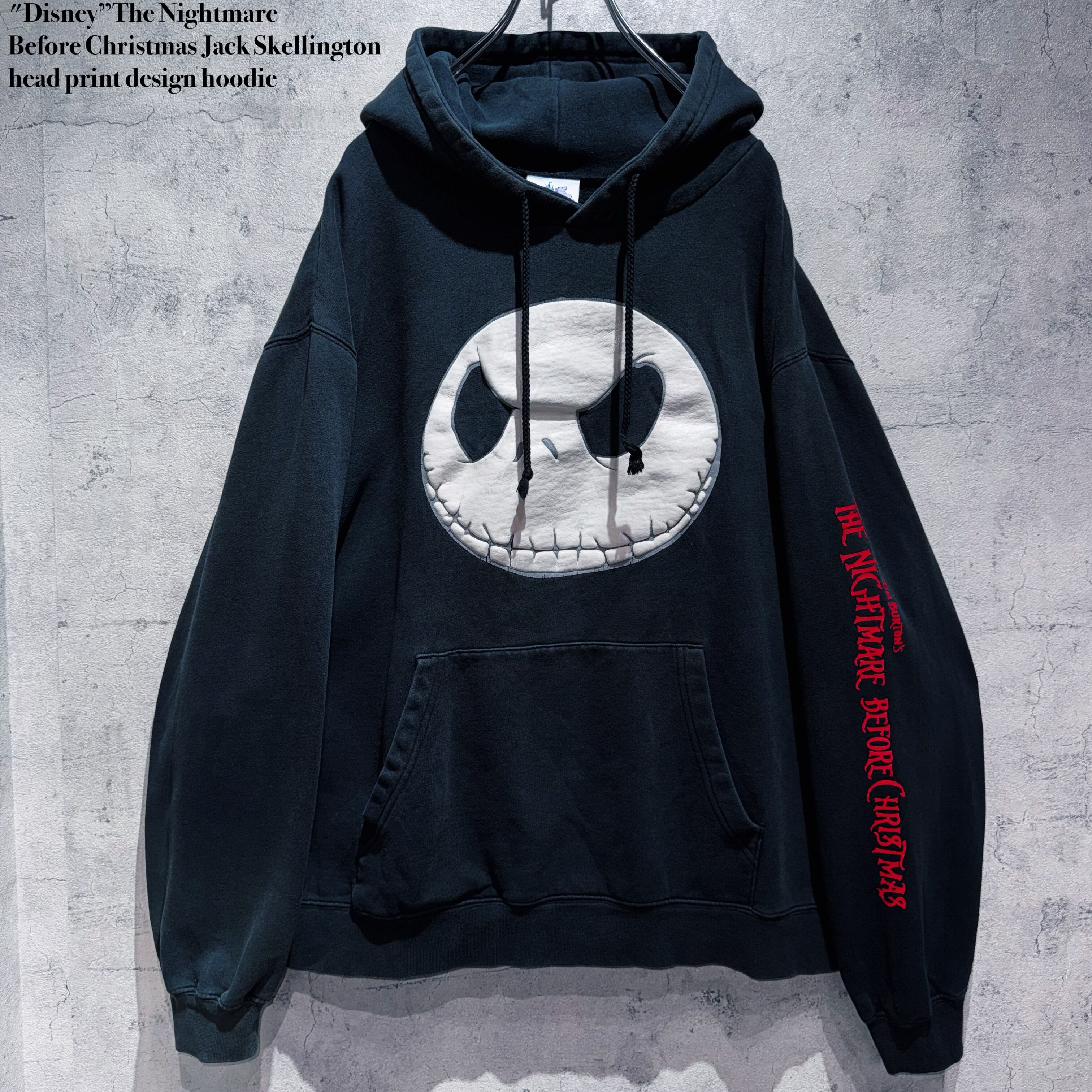 "Disney”The Nightmare Before Christmas Jack Skellington head print design hoodie
