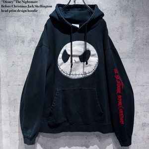 "Disney”The Nightmare Before Christmas Jack Skellington head print design hoodie