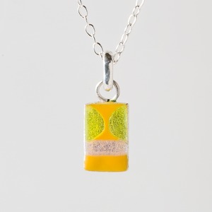 UNIQUE orange-yellow circle - necklace -