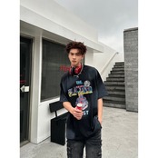 VINTAGE ストリート スプレーペイント Tシャツ T773