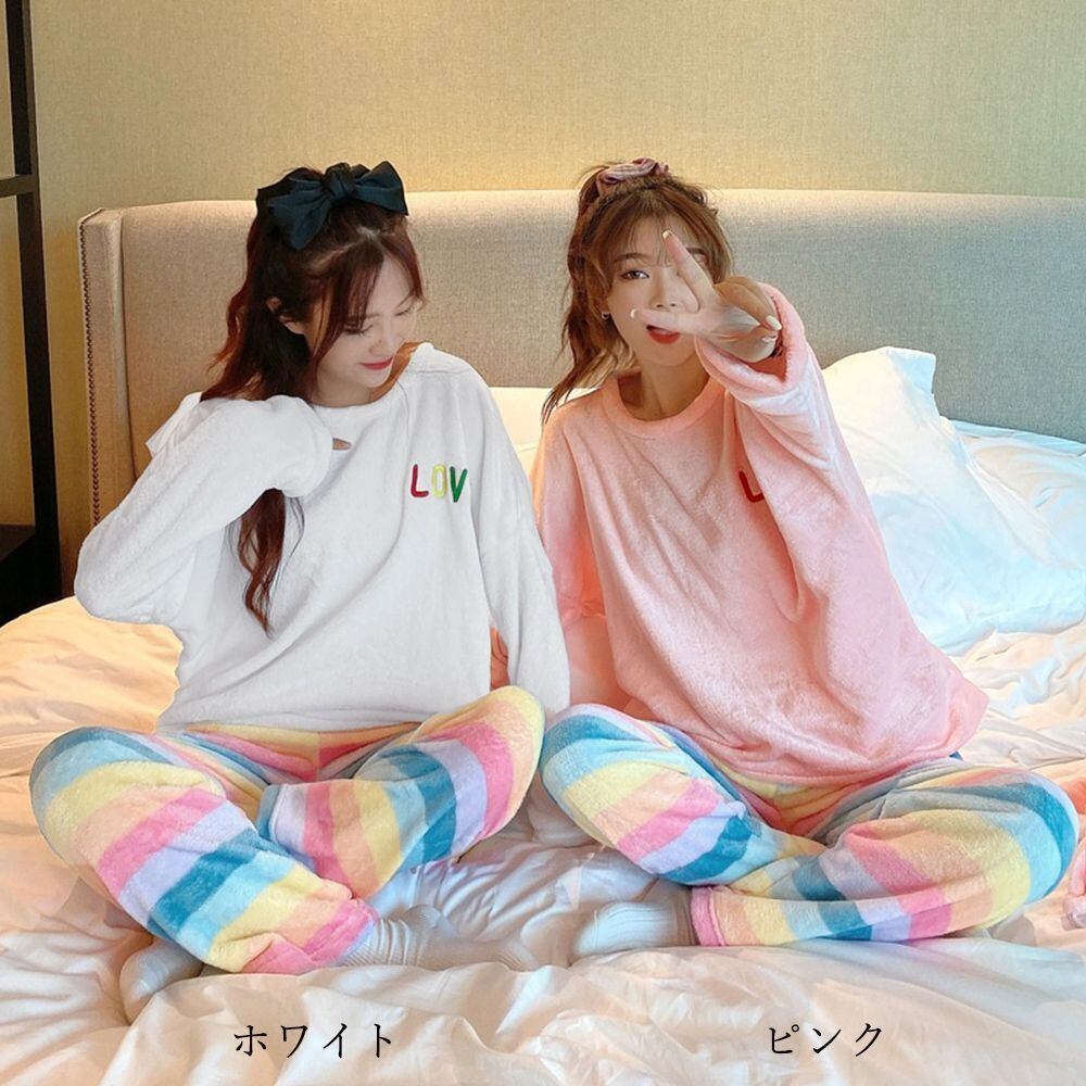 麻 ロングパンツ カップル レディース セットアップ パジャマ ペア