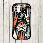 受注生産 iPhoneケース 手と目のサイケ護符柄｜魔除けアート TALM063B