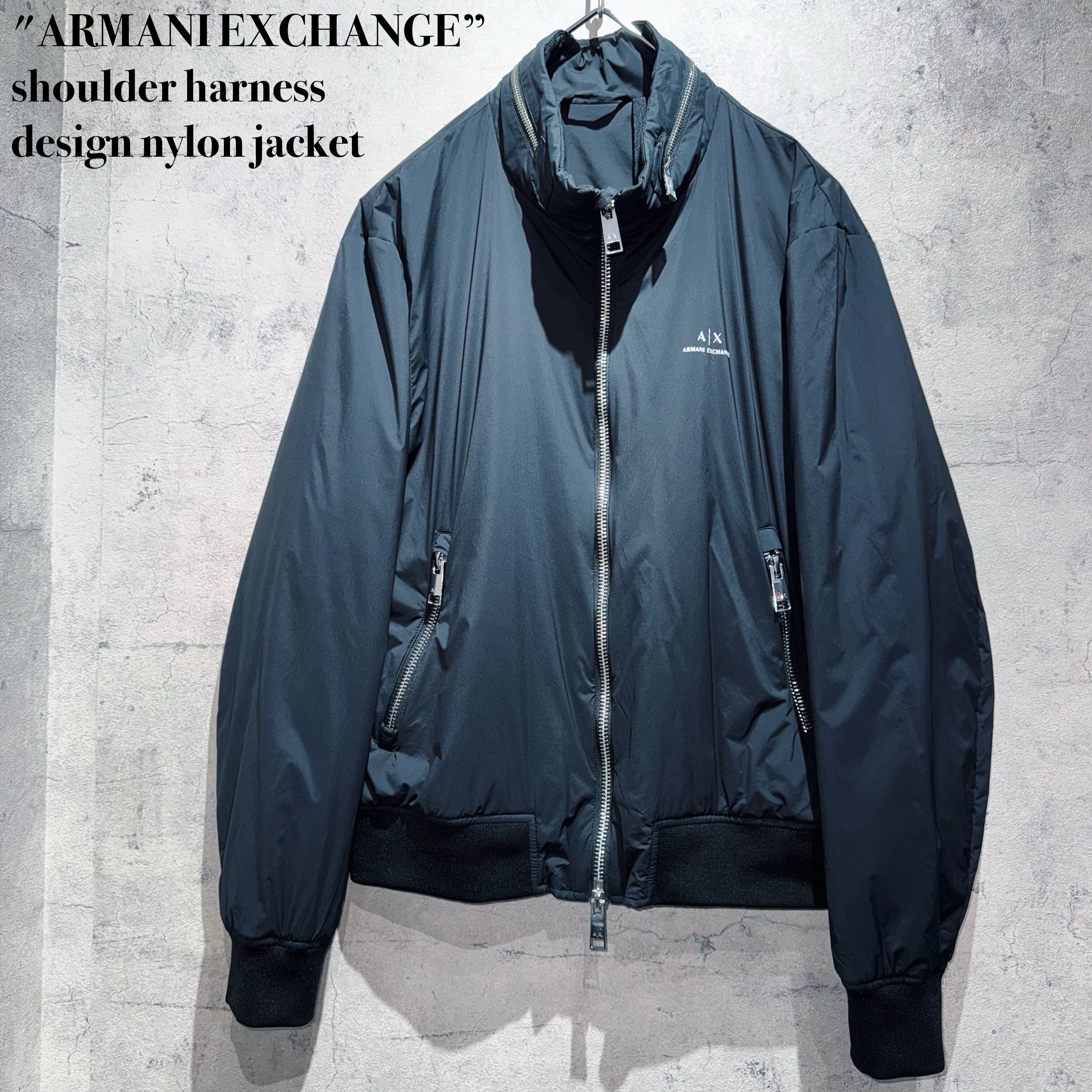 "ARMANI EXCHANGE”shoulder harness design nylon jacket