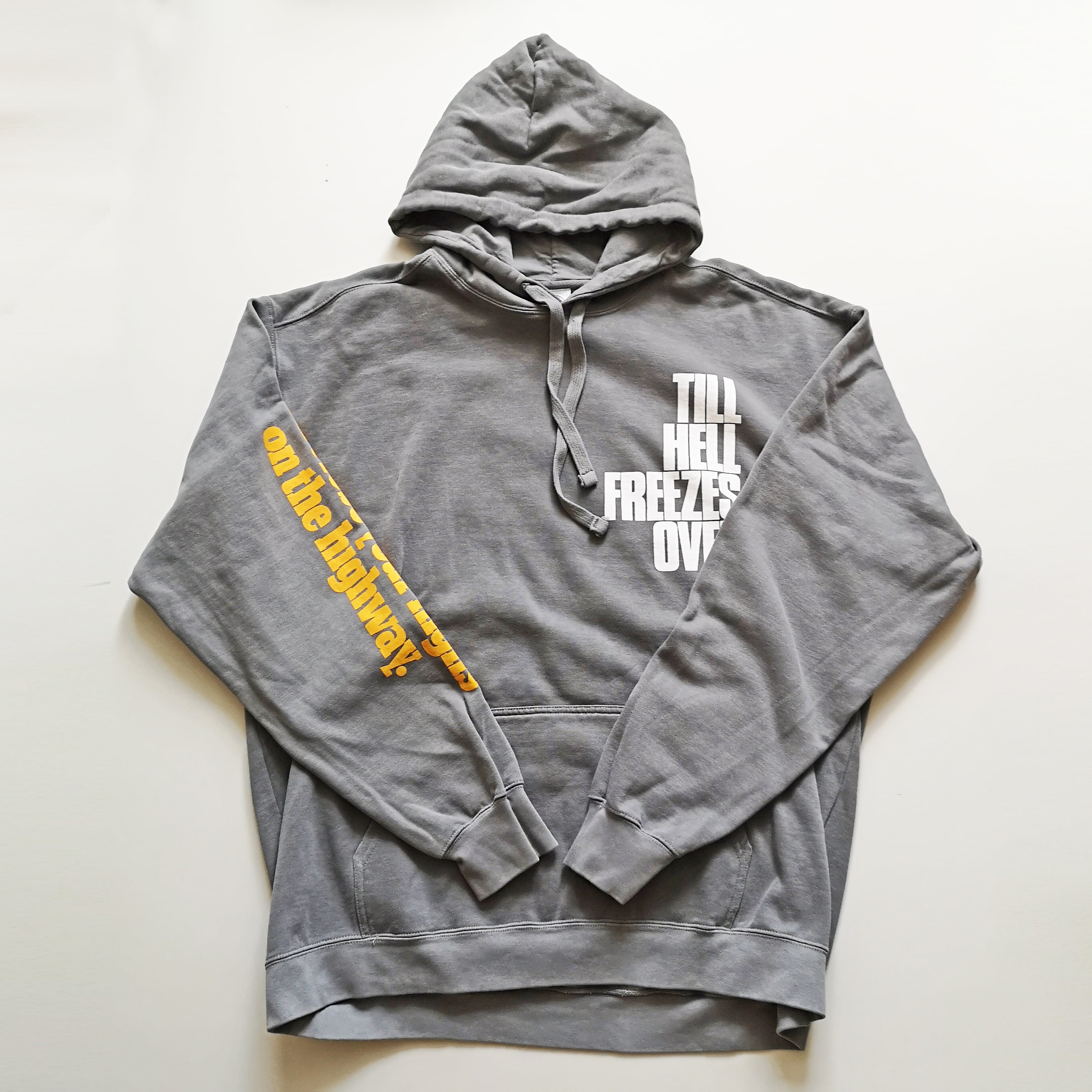 PRANK "CASSETTE TAPE SLOGANS" HOODIE GRAY XL