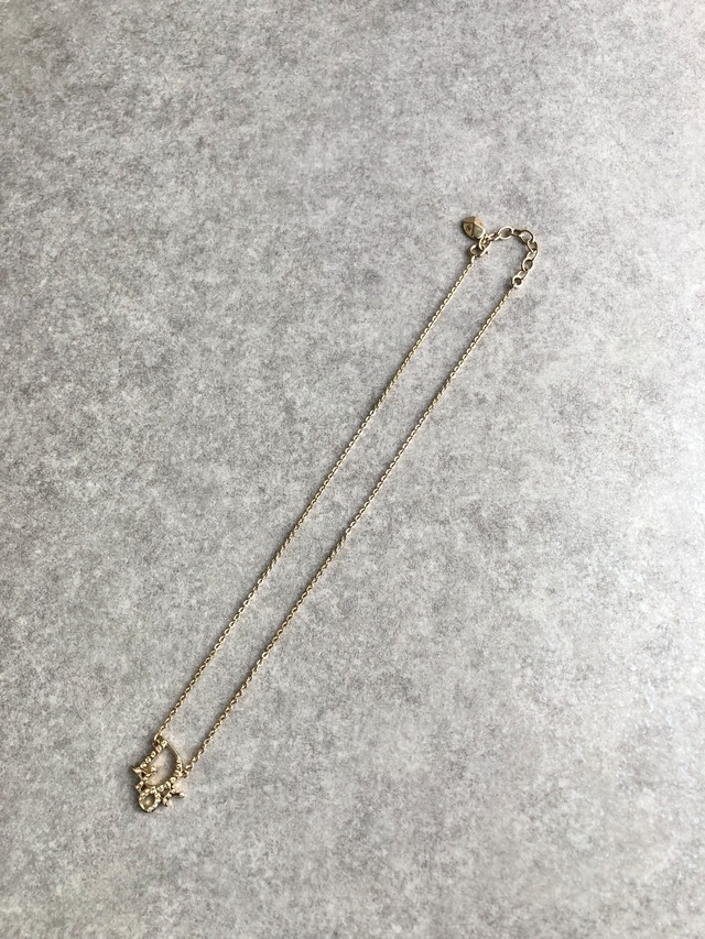 Christian Dior クリスチャン ディオール ネックレス ゴールド ロゴ ラインストーン vintage ヴィンテージ オールド mvi6sp