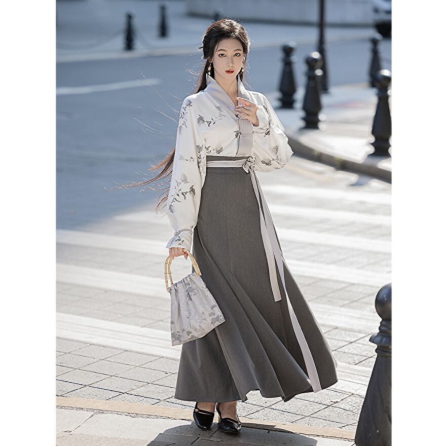 サブカル 服 地雷系 通販 ?梦オリジナル チャイナ服 モード系 民族服 長袖シャツ 花柄プリント 大人きれいめ 大人増しチャイナ服