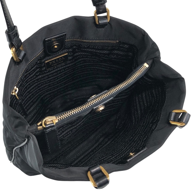 PRADA プラダ トートバッグ ブラック トライアングルロゴ ナイロン vintage ヴィンテージ オールド i7j56x