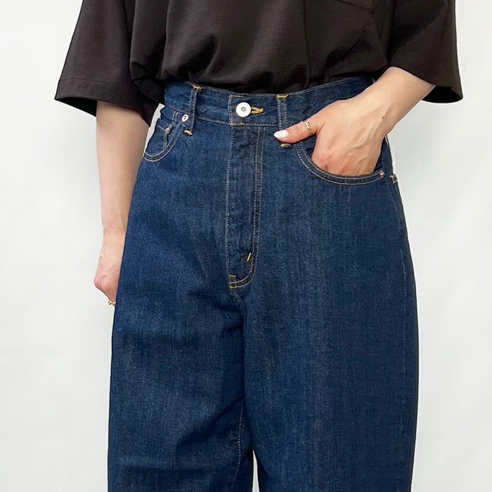 awasa アワサ selvage light oz denim 5 pocket wide pants aws5-pt005