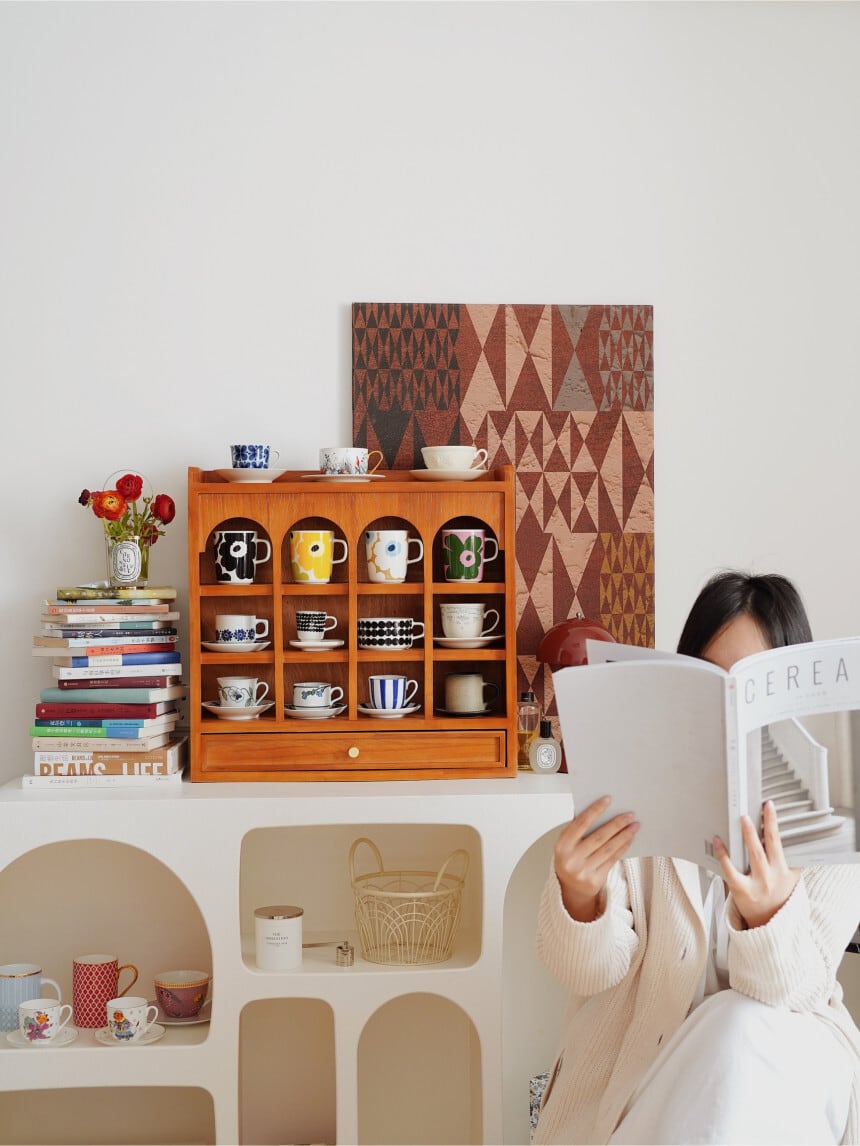 アンティーク調 アーチデザイン 木製シェルフ 壁掛け可 飾り棚　カップラック arch wood cup shelf 2size 2colors / アーチ ウッド カップ シェルフ