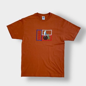 【AAA】メキシコ製 Tシャツ TEXAS 刺繍ロゴ 鳥 キャメル ライトブラウン LARGE アルスタイル US古着