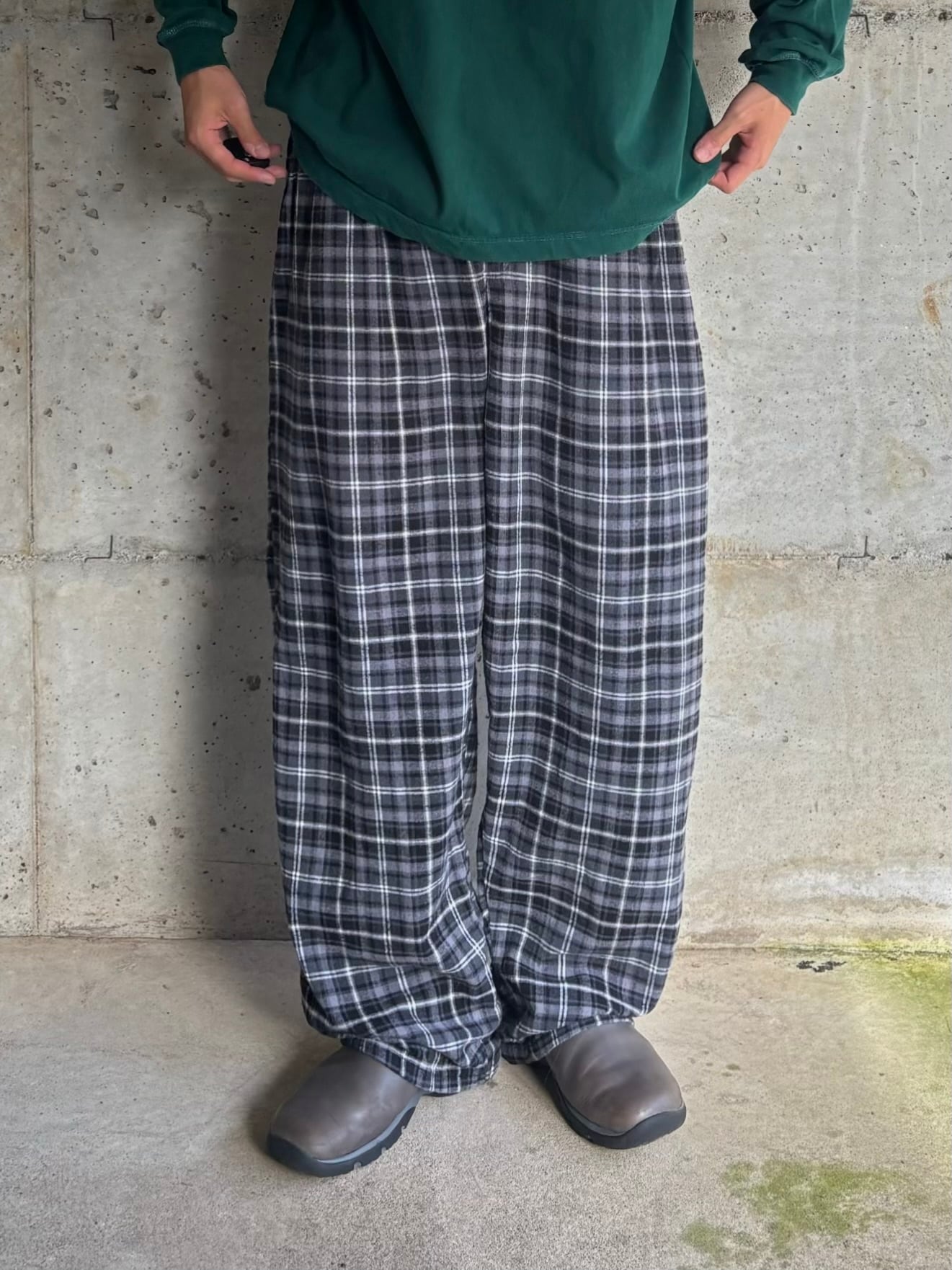 90s LITANI extra wide linen slacks 
