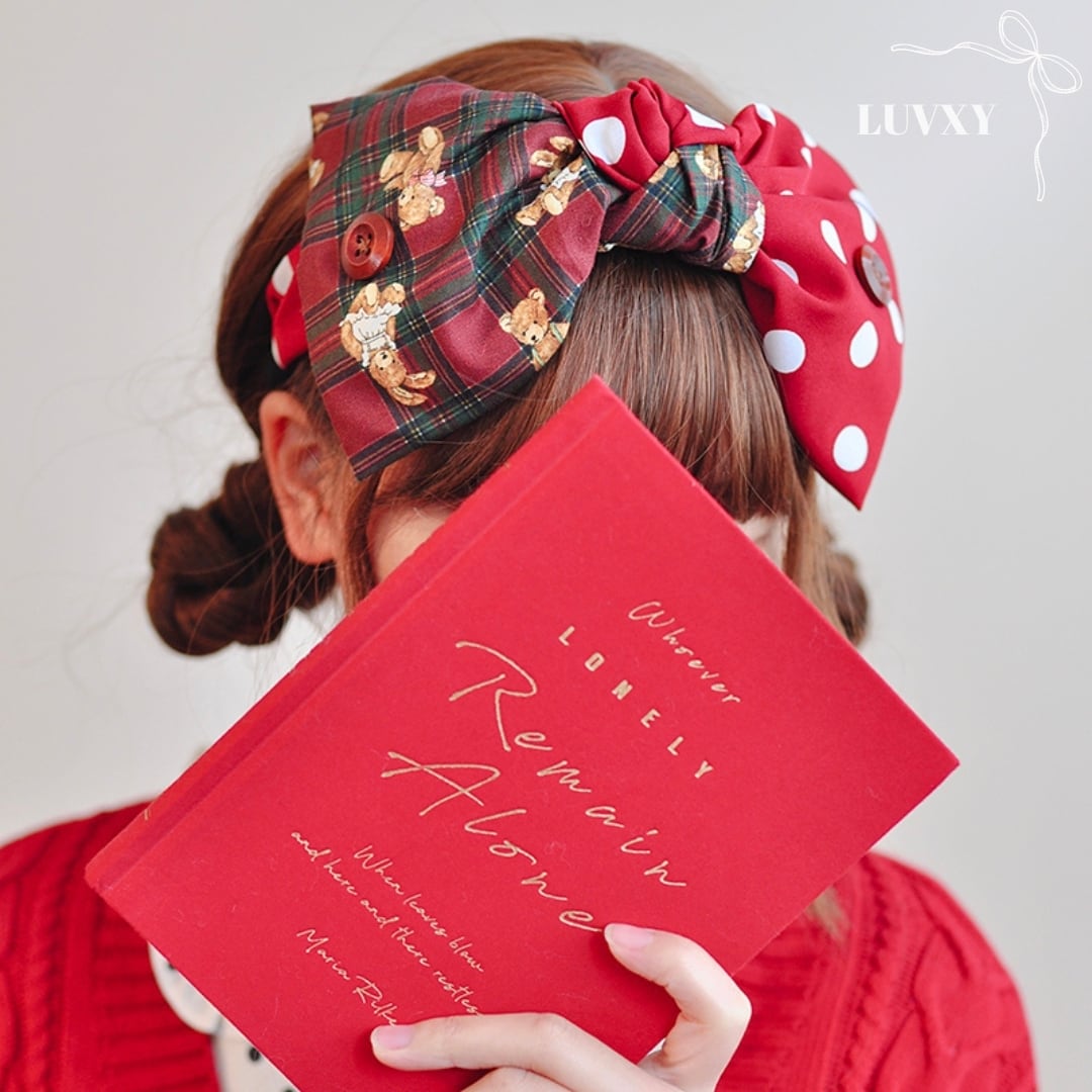ベアリーストーリーチェックヘアバンド♥LA261