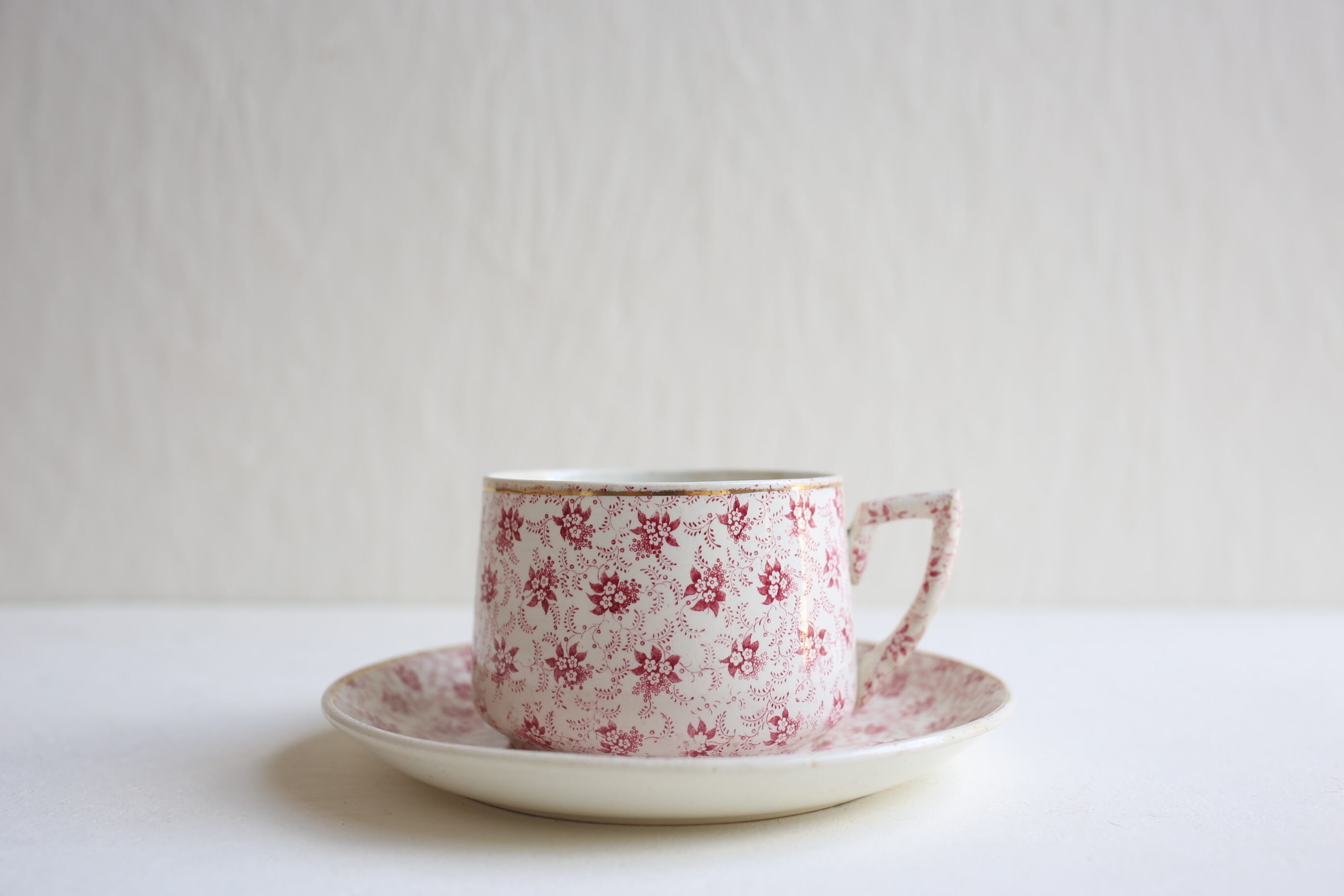 フランス アンティーク creil et montereau クレイユモントロー 大きめのカップ&ソーサー N-04325