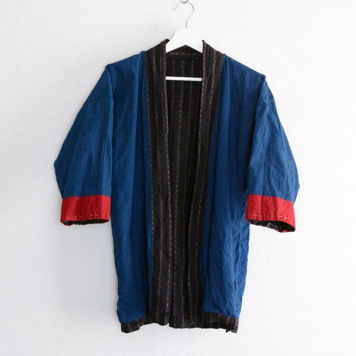 野良着 藍染 着物 木綿 縞模様 ジャパンヴィンテージ 大正 昭和 | Noragi Jacket Indigo Kimono Cotton Stripe Japan Vintage