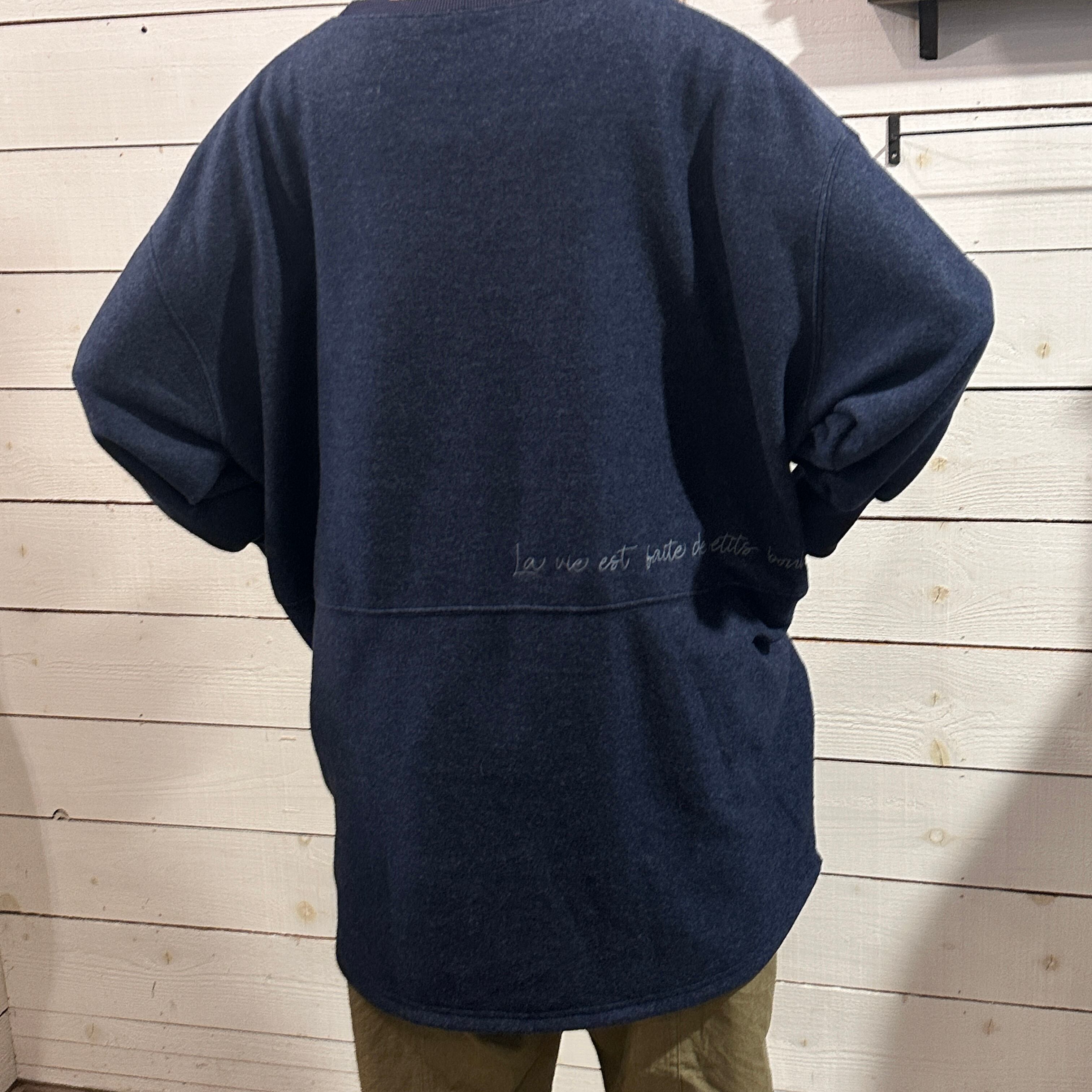 ソフト起毛天竺バック刺繍チュニック　2568　フリーサイズ　ゆったりサイズ