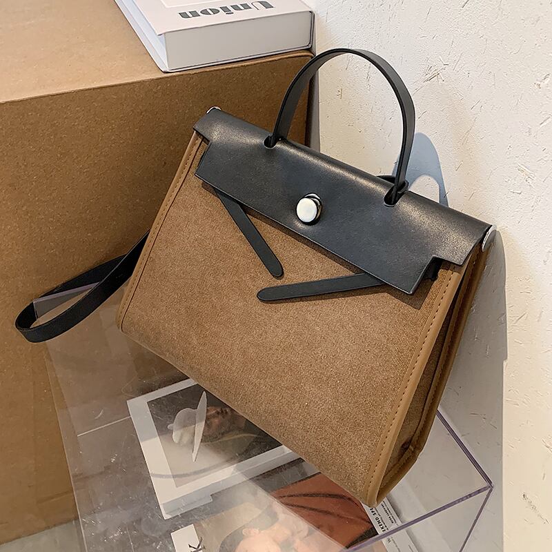 シンプルなハンドバッグハンドバッグレディースバッグ2020トレンディなオールマッチキャンバスショルダーバッグネットレッドメッセンジャーバッグ 手作りハンドバック47299848674