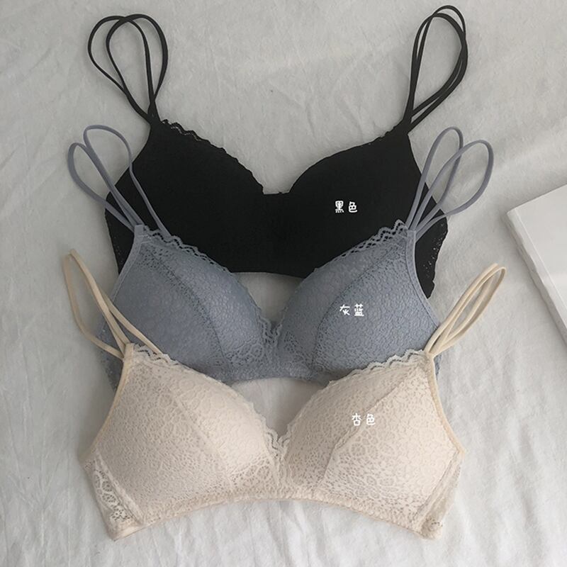 薄いノースチールリングブラの夏の新しいレース下着女性バージョン小さな胸がフランスのブラの学生を集めました YY-ファッション63102461060