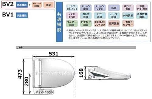 TOTO 温水洗浄便座 ウォシュレット BV2 TCF2223E #NW1 ホワイト 脱臭