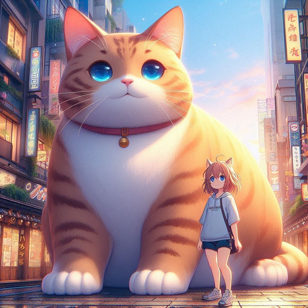 巨大猫 3Dアニメ デジタルアニメ画像 デジタルイラスト デジタルアート