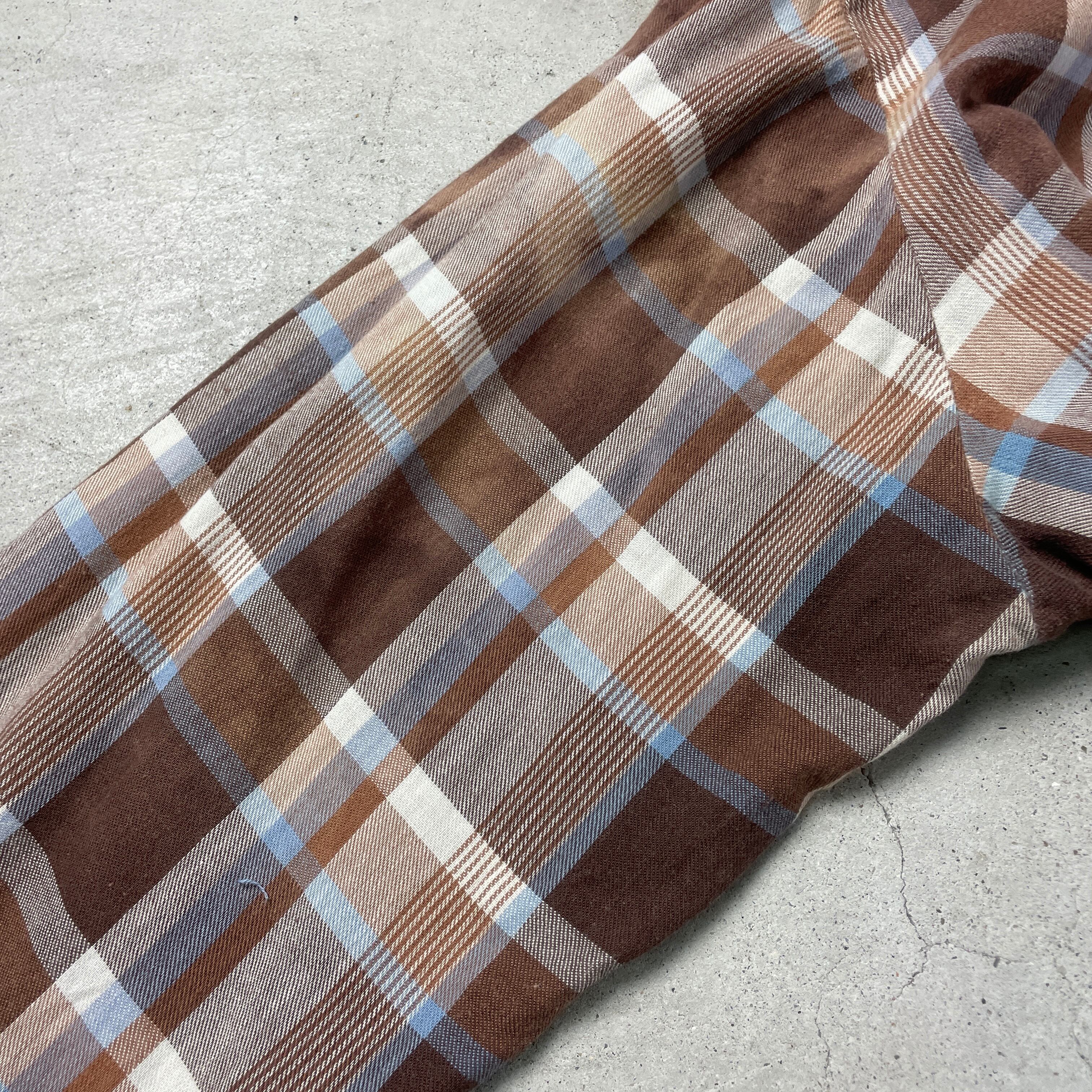 未使用 L 70s Sears USA 綿ポリ 長袖チェックシャツ コットンポリ 未使用 L 70s Sears USA 綿ポリ 長袖チェックシャツ コットンポリ