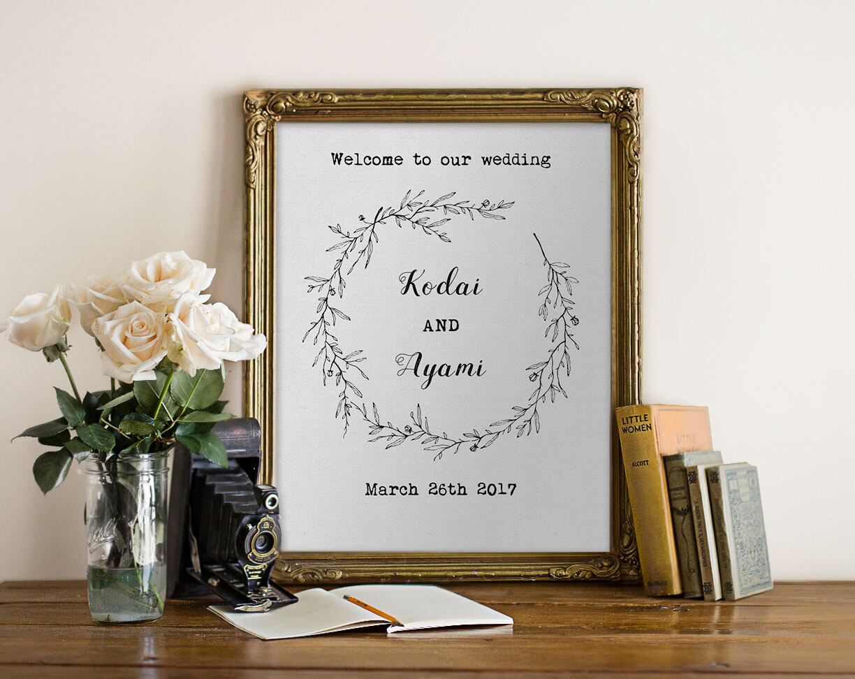 【シンプルリース】ウェルカムボード