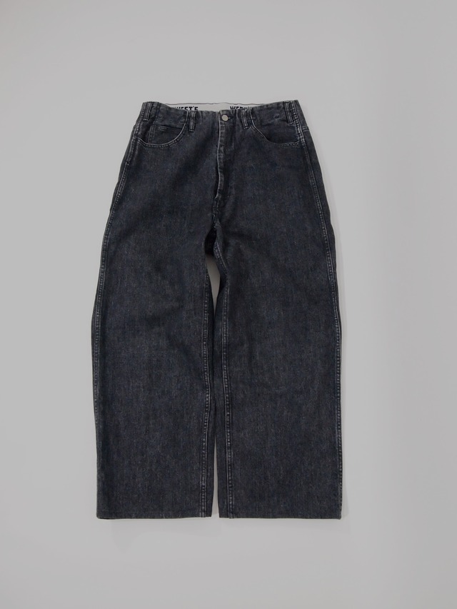 【USED】WEST OVERALLS 803W　ワイドブラックデニムパンツ