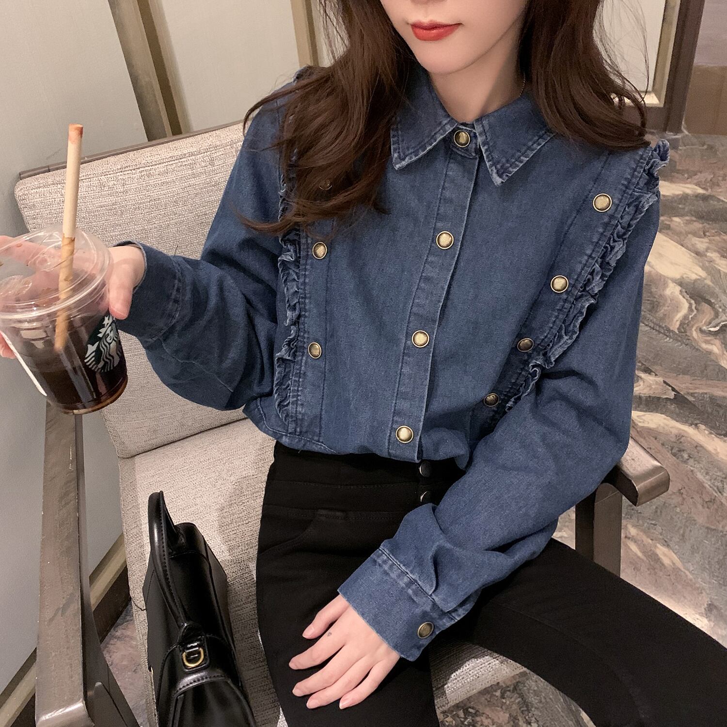 シャツ レディーススプリングスタンダード レトロ 春物 6Du_Shop_Women91285506173