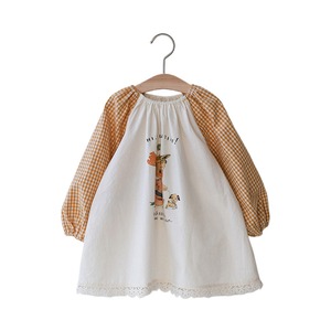 春チェック柄Ｔシャツワンピース