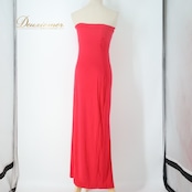 フラダンス 衣装 ワンピース ドレス レッド系 ハワイアンプリント 植物柄 フリル スリット 華やか 鮮やか おしゃれ 大人っぽい グリーン系 イエロー系 赤 黄 黄緑 フラ ダンス 練習 レッスン ハワイアン 着回し 大人 女性用 シンプル