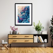 Aether Dragon Surge｜幻想的な龍が渦巻く抽象アートポスター｜エネルギーと没入感を描くファンタジー作品｜A2ポスター