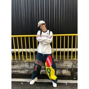 VINTAGE ストリート 冷感グラフィック ロングTシャツ T2278