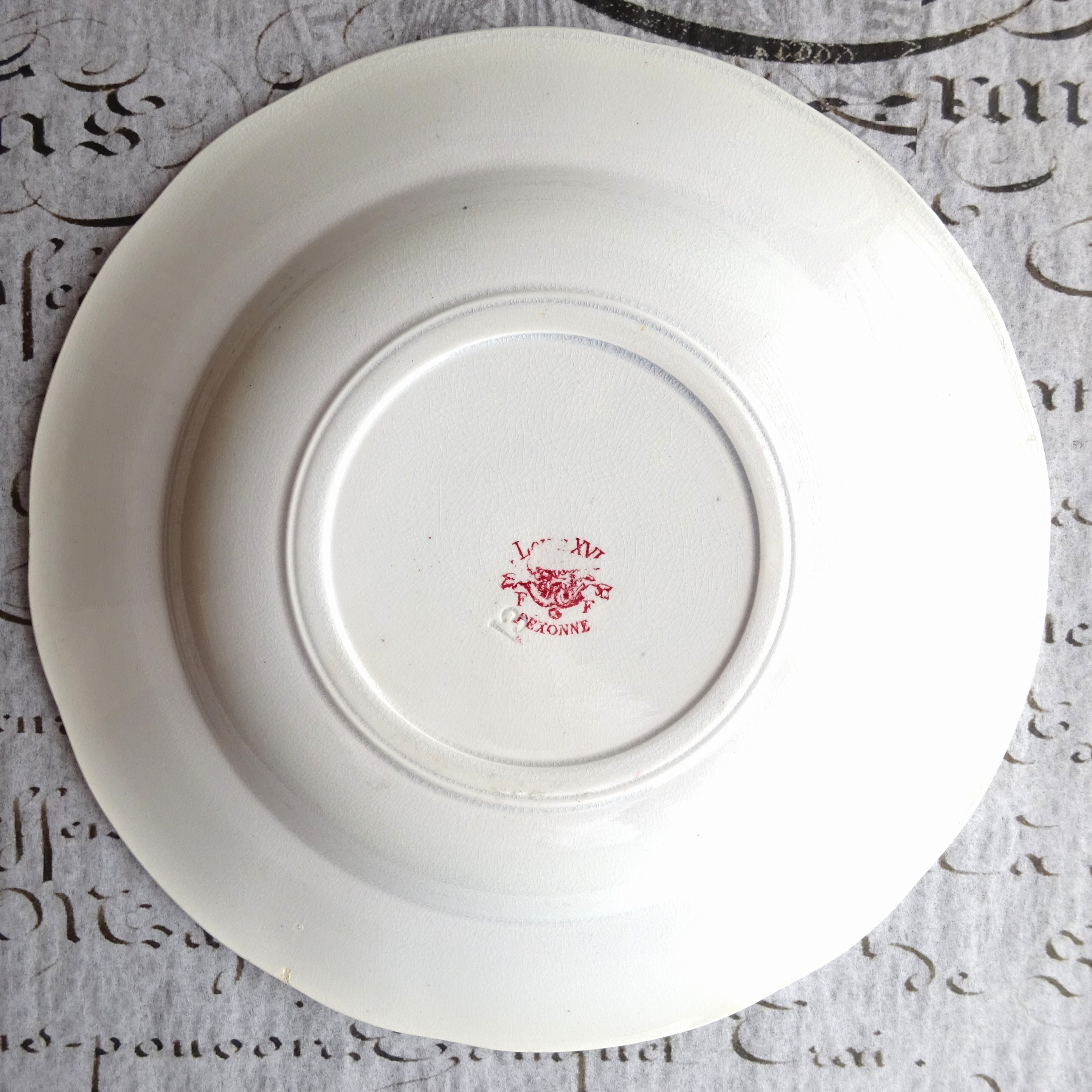 ☆ F F PEXONNE modèle Louis XVI assiette creuse (B)