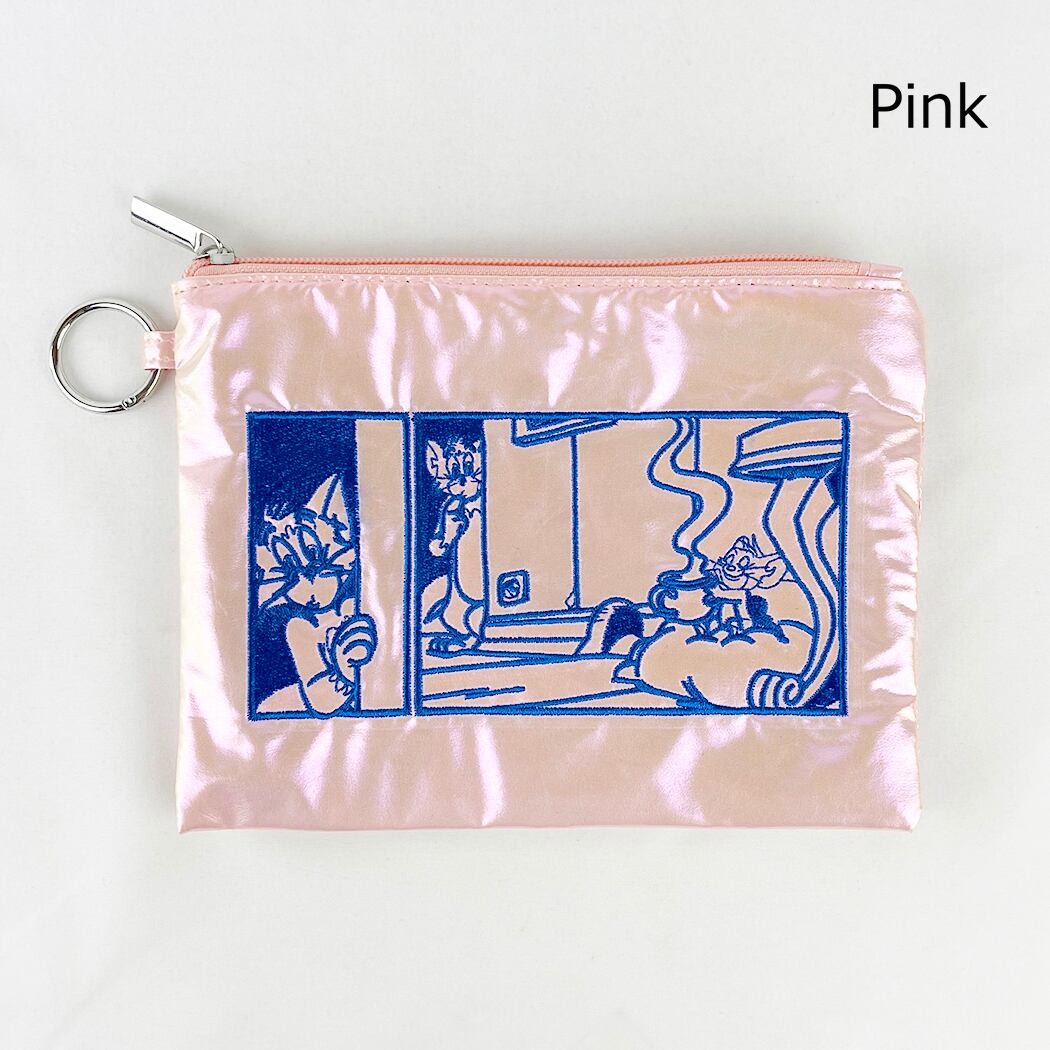 F248140_TOM and JERRY×Flapperコミック刺繍フラットポーチ | Flapper