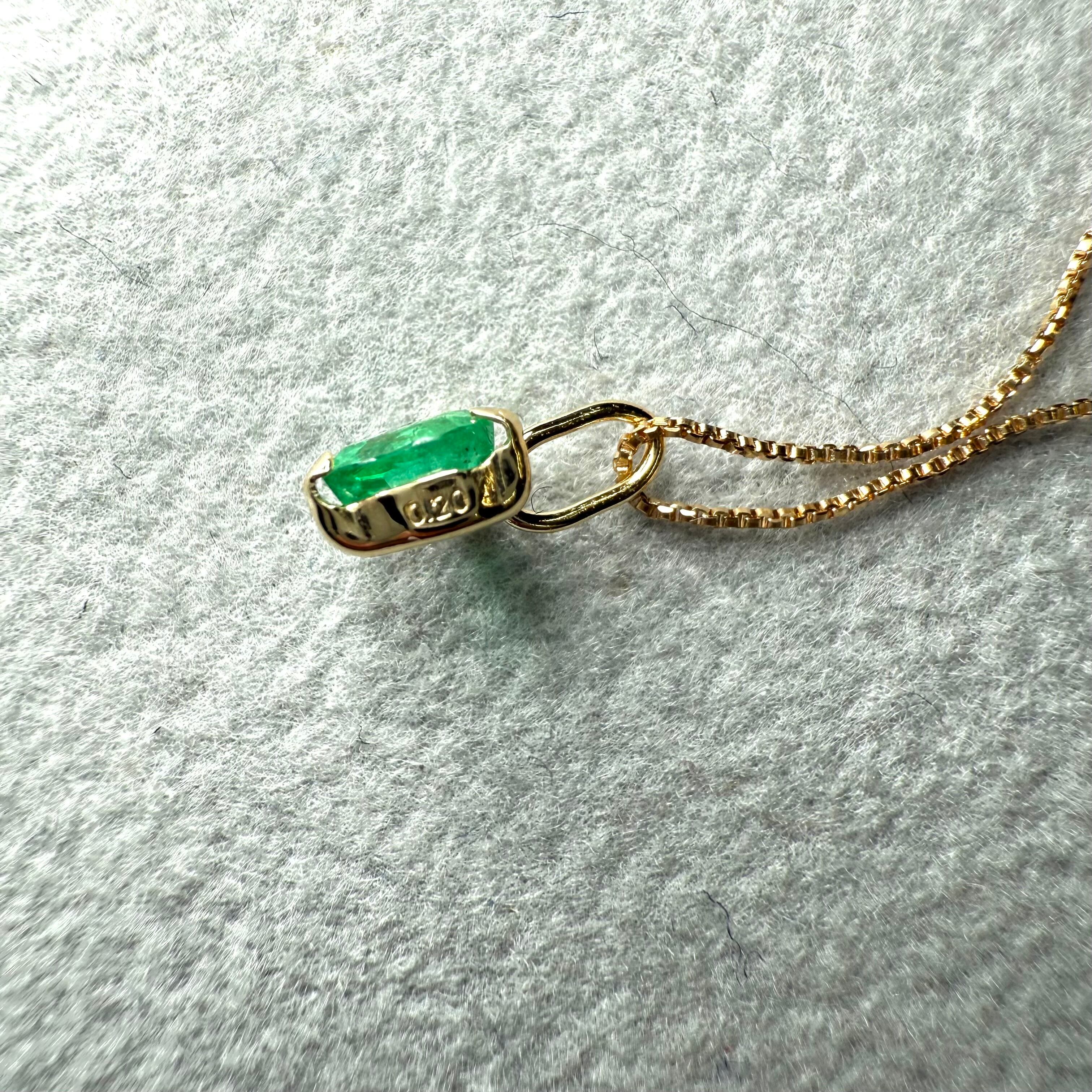 K18 エメラルド ペンダントトップ 0.20ct | 【ダイヤモンド 