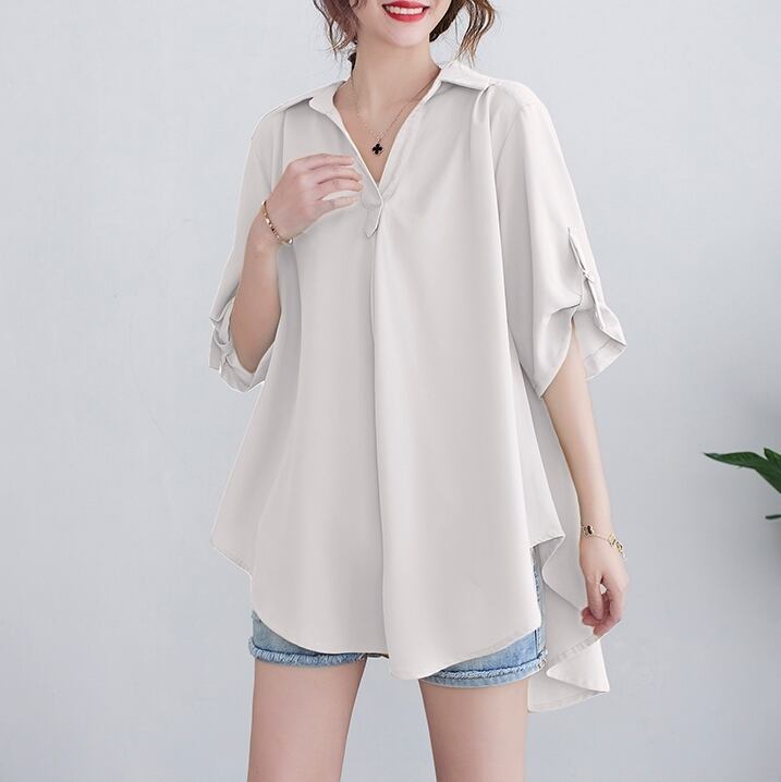 トップス レディース 半袖シャツ 半袖 シャツ チュニック ロング丈 かわいい 可愛い シンプル カジュアル きれいめ 大人 上品 お洒落 オシャレ おしゃれ 大人女子 大人可愛い ラフ 送料無料 ゆる フリーサイズ ゆったり 大きいサイズ ホワイト ブラック ネイビー ピンク レッド イエロー 無地 春 夏 ママ 普段使い ファッション コーデ スタイル モテ 楽ちん トレンド 流行 体型カバー スタイルアップ お出かけ ショッピング 買い物 公園 ピクニック ランチ 休日 女子会 旅行 韓国系