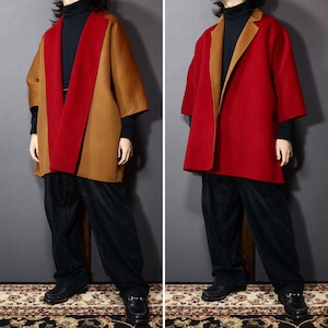 wool & cashmere reversible middle coat