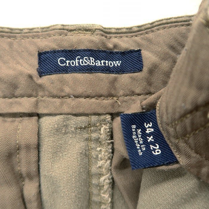 古着 croft＆barrow コーデュロイパンツ グレーベージュ サイズ表記