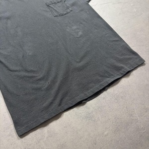 90s Hanes Pocket TEE solid black XL 古着