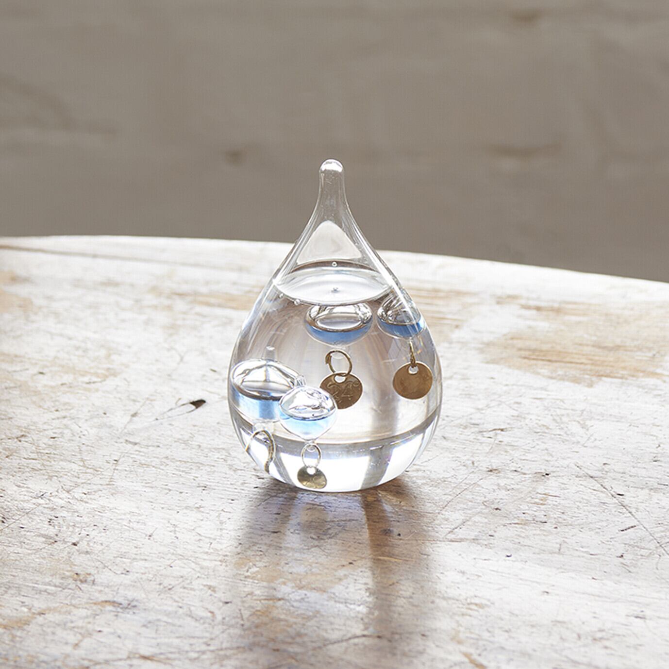 インテリアアイテム【Fun Science】ガラスフロート温度計しずくSS