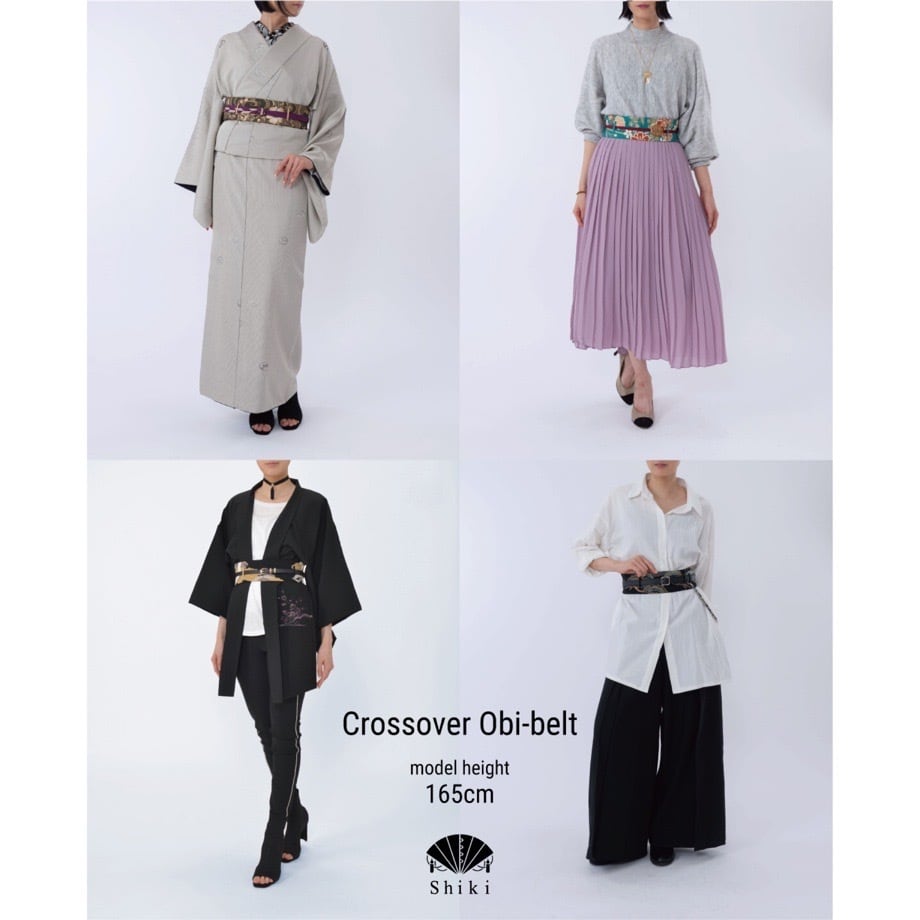 クロスオーバー帯ベルト(道行より制作) Crossover Obi-belt(Made of