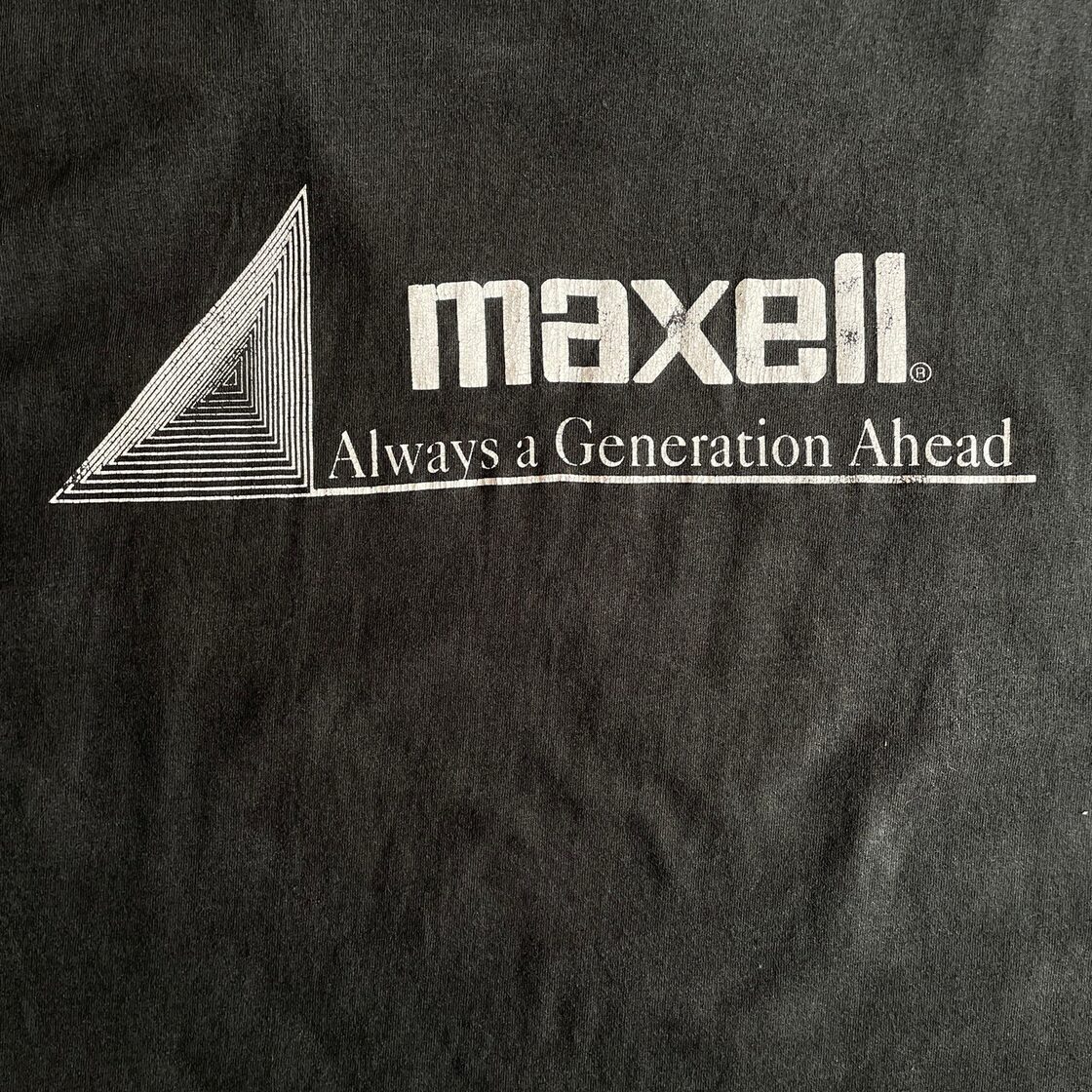 90年代 USA製 maxell マクセル IT企業ロゴ アドバタイジングTシャツ 
