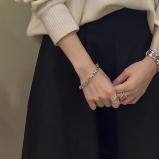 激レア【TIFFANY&CO. 】2333 ボリューム 重厚感Tモチーフ リンク