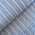 ブロックプリント生地【50cm単位】インド綿  ストライプ柄 ゼニスブルー×白 #46897-BL3