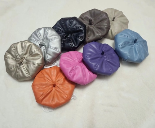 【ㄱㅅㅂ】Fake leather beret