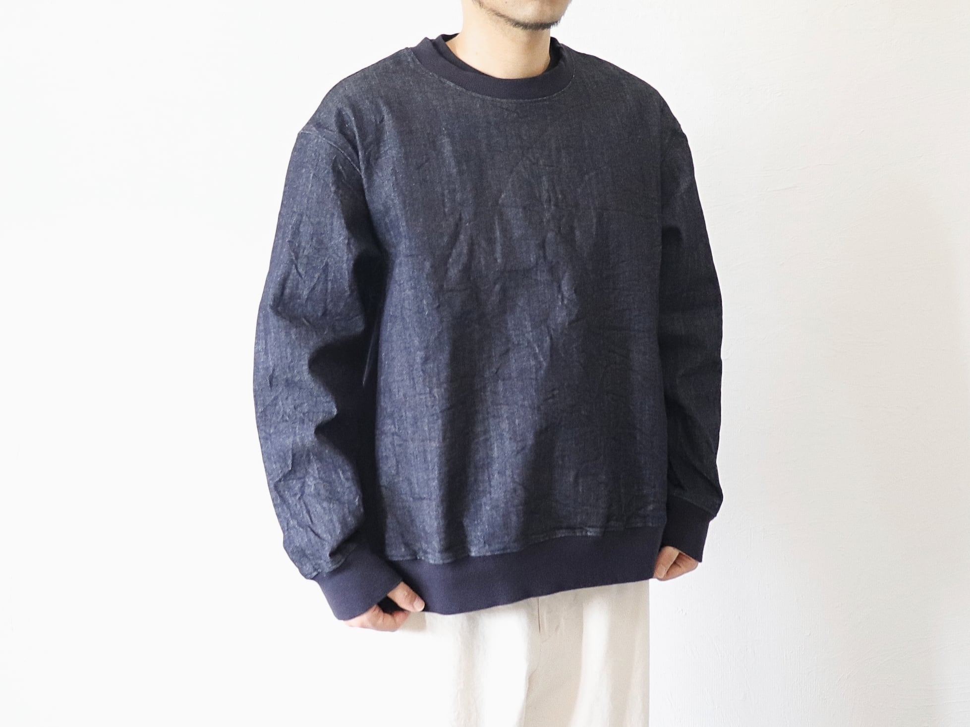 have a good day / DENIM PULLOVER L/S TEE - INDIGO ハブアグッドデイ / デニム プルオーバー ロングスリーブ ティー