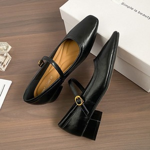 スクエァトゥストラップシューズ ヒール高さ2Type W10313